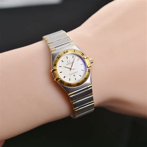 omega gold watch women's|omega constellation watch ladies.